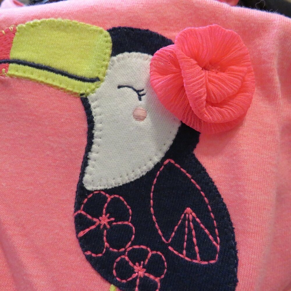 Baby Toucan Pink top with tropical floral shorts Carters (2)pc 3Mo - Picture 2 of 12